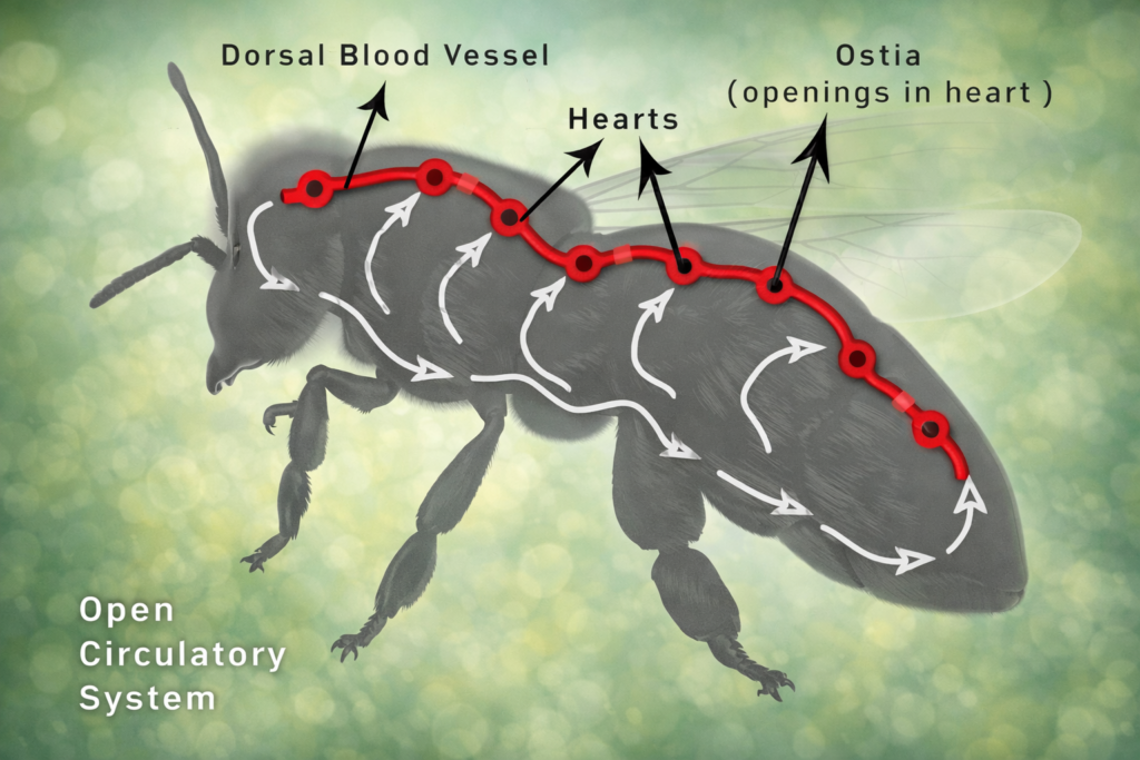 Blood of bee and internal organ