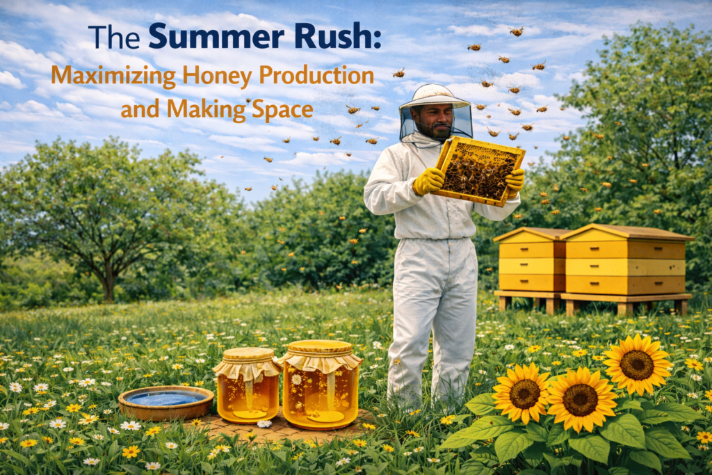 Summer rush of honeybee