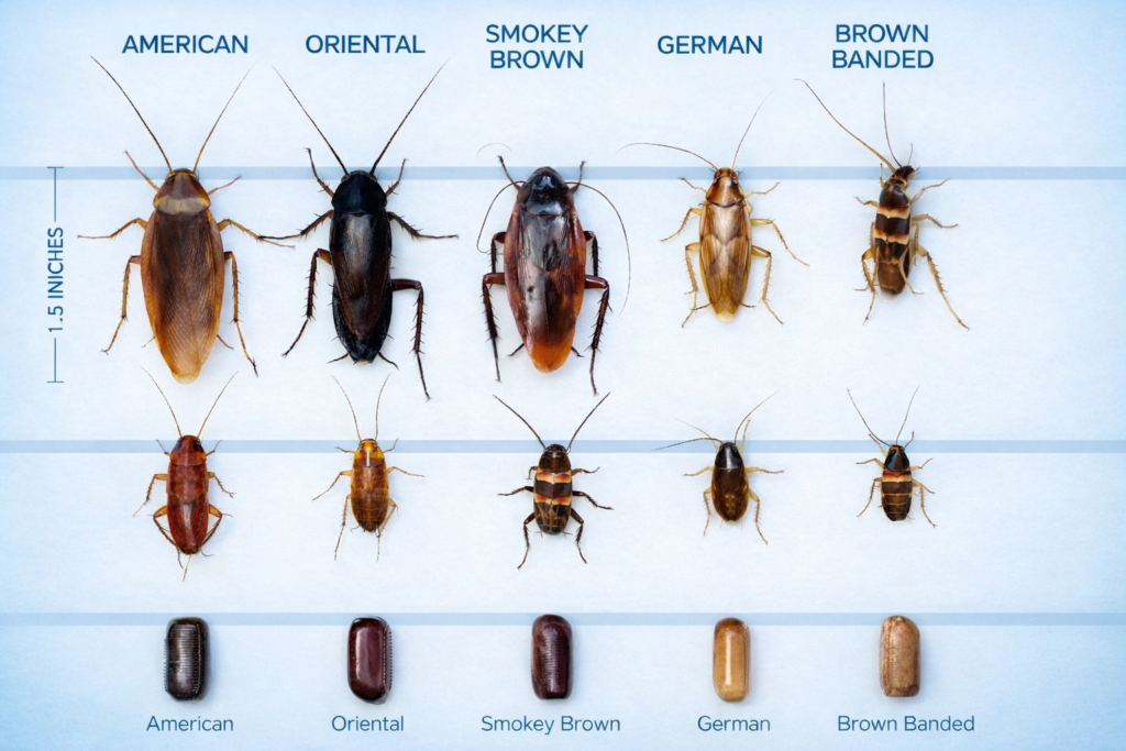 Major Types of Cockroaches