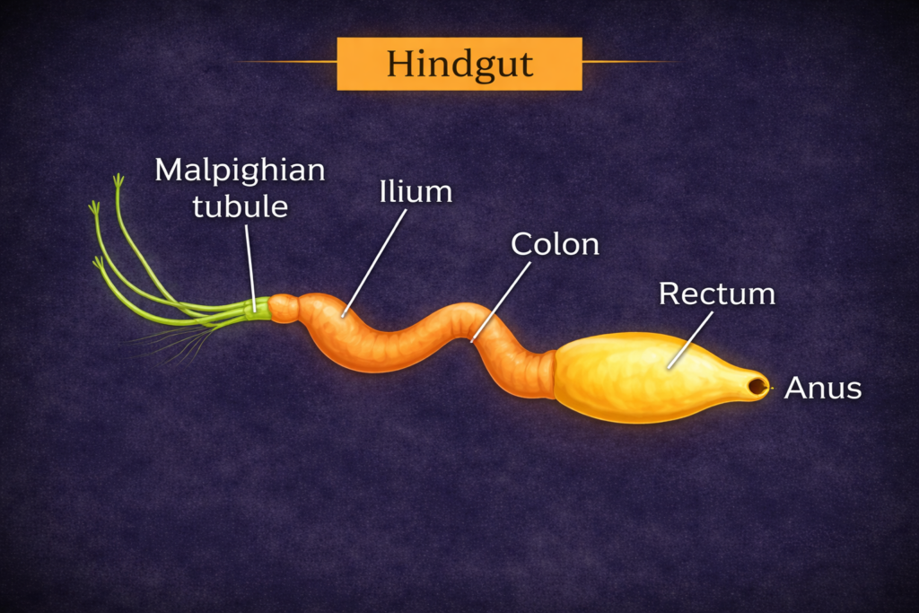 Hindgut (Proctodaeum) in the Internal Morphology of Insect