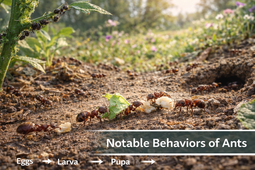 Behaviors of ants