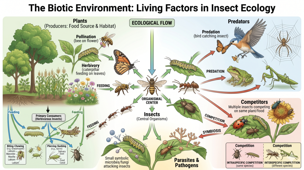 The Biotic Environment: Living Factors in Insect Ecology