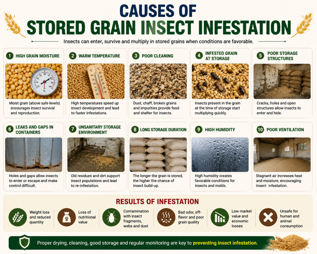 Causes of Stored Grain Insect Infestation